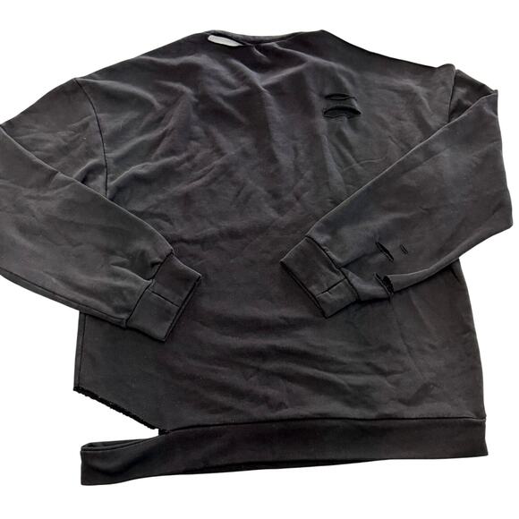 Tobi Sweater Womens Small Black‎ Distressed Pullover Asymmetrical Hem Grunge S/P - Picture 2 of 7